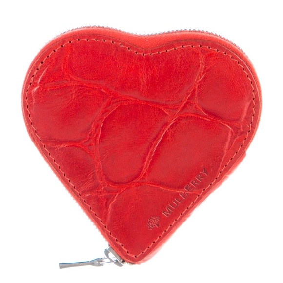 Mulberry Handbags - MULBERRY ♥️ Red Leather Wallet Heart NWOT with box.